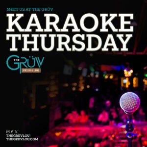 Karaoke flyer for the sports bar The GRUV