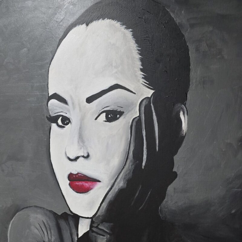 Oil painting of Sade